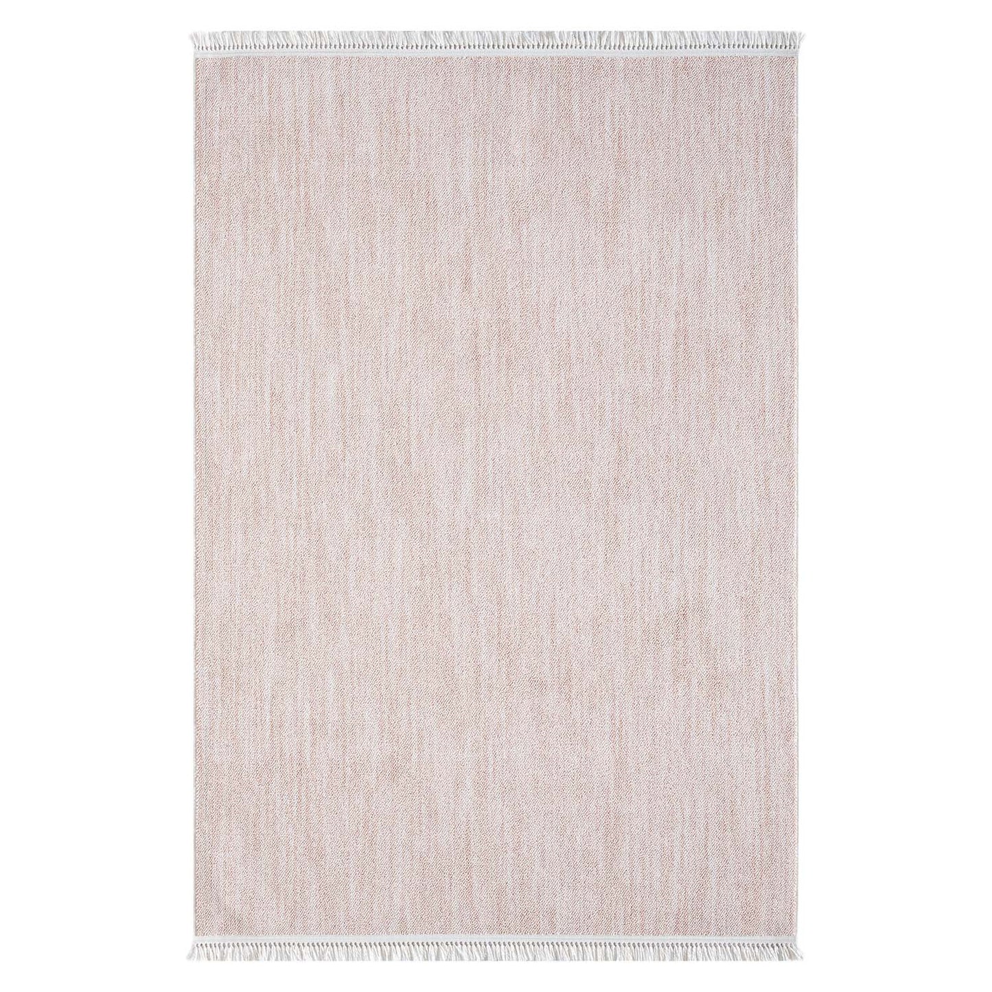 Tapis Nova laineux à franges - Rose