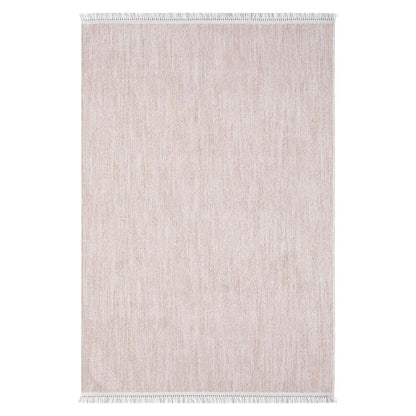 Tapis Nova laineux à franges - Rose