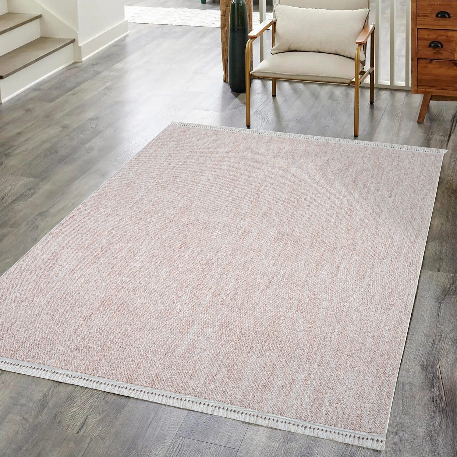 Tapis Nova laineux à franges - Rose – STUDIO DECO