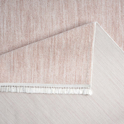 Tapis Nova laineux à franges - Rose