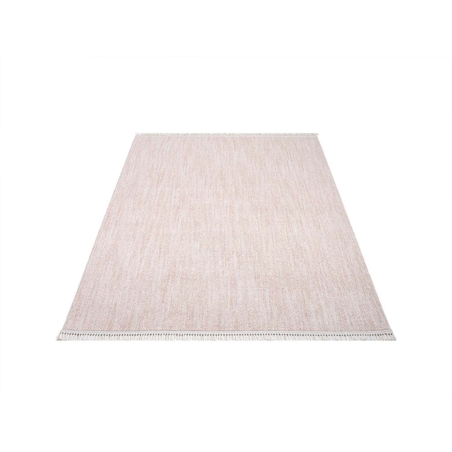 Tapis Nova laineux à franges - Rose