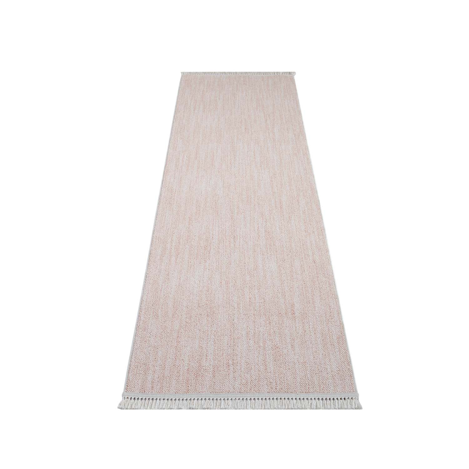 Tapis de couloir Nova laineux à franges - Rose – STUDIO DECO