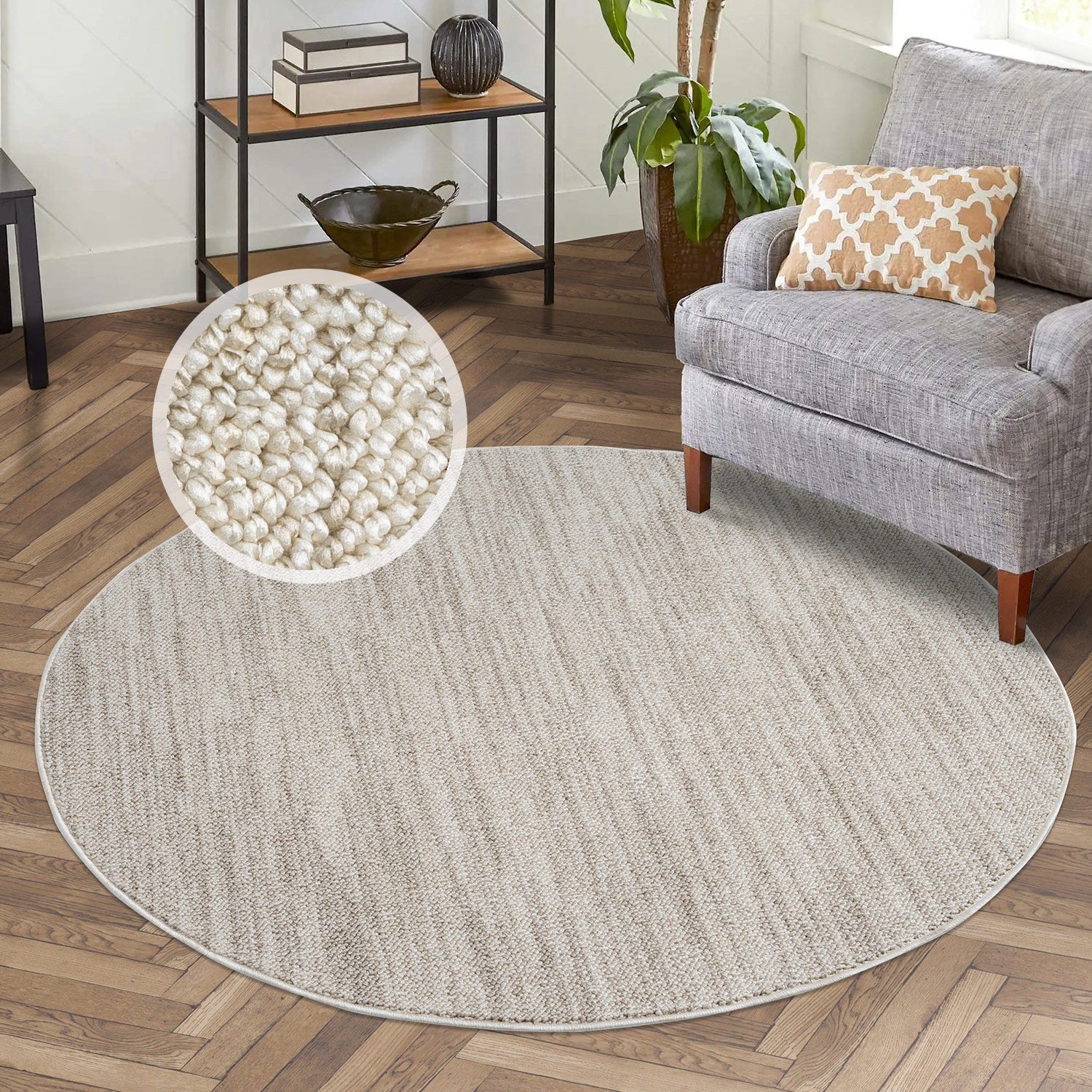Tapis Nova Rond laineux - Taupe – STUDIO DECO