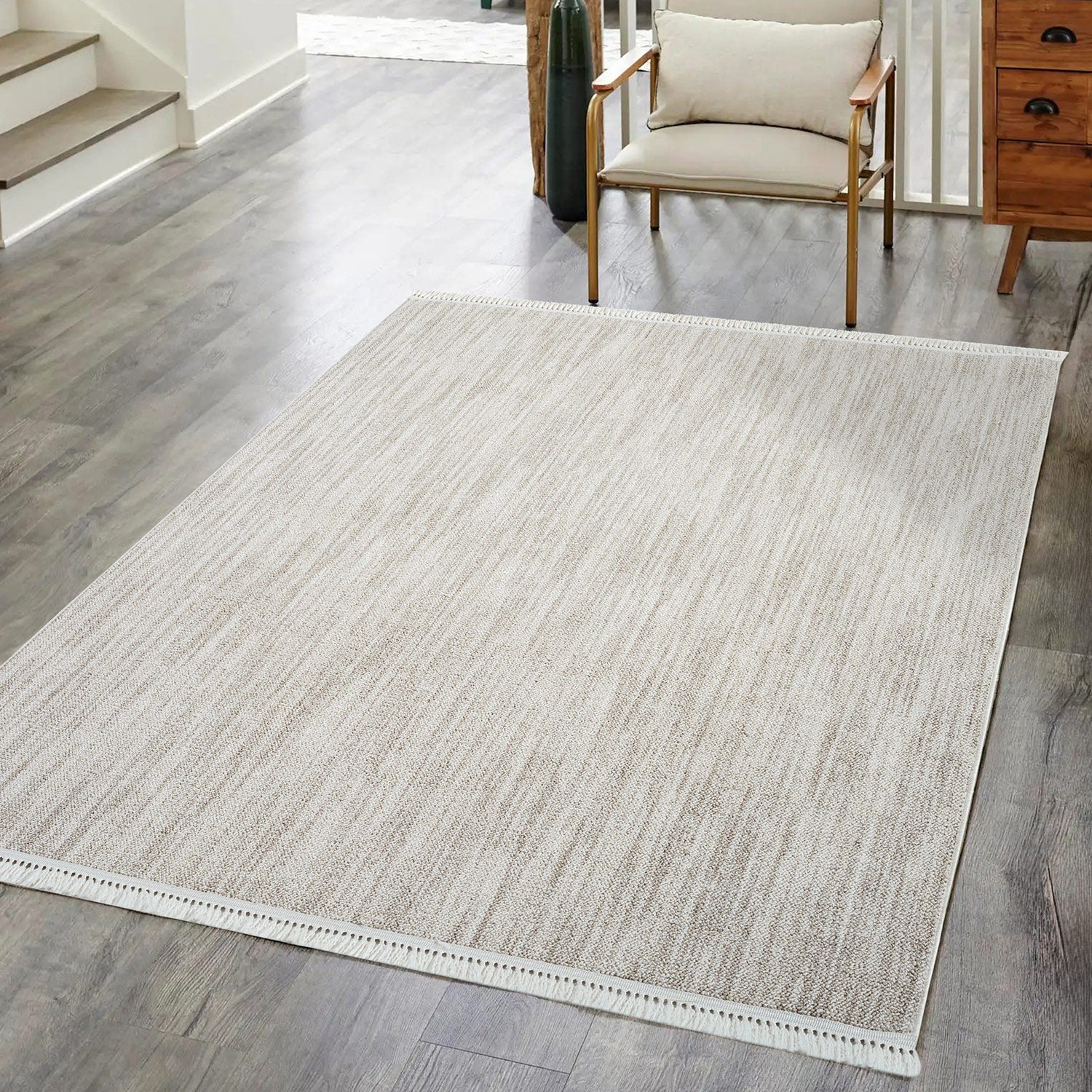 Tapis Nova laineux à franges - Taupe – STUDIO DECO