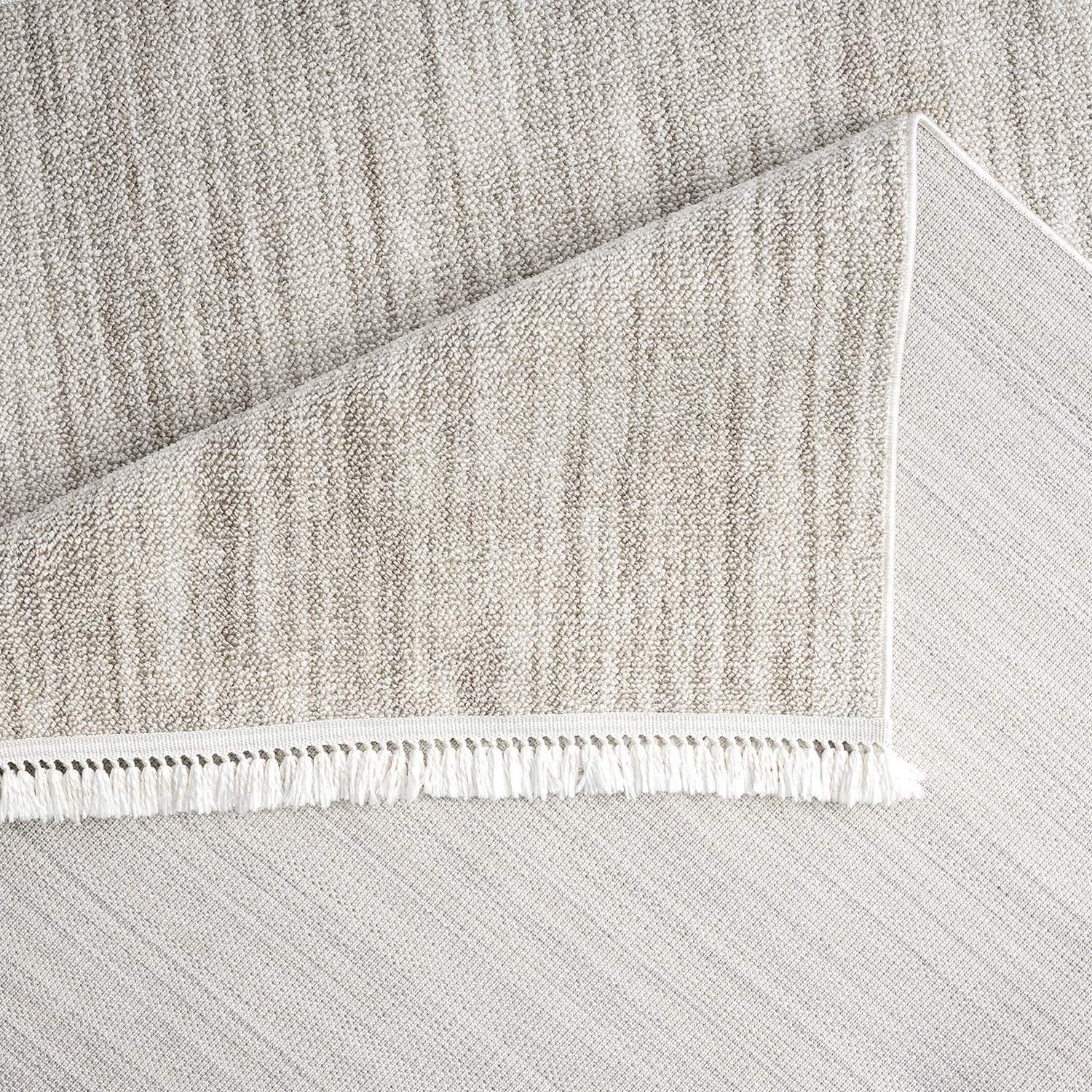 Tapis Nova laineux à franges - Taupe – STUDIO DECO
