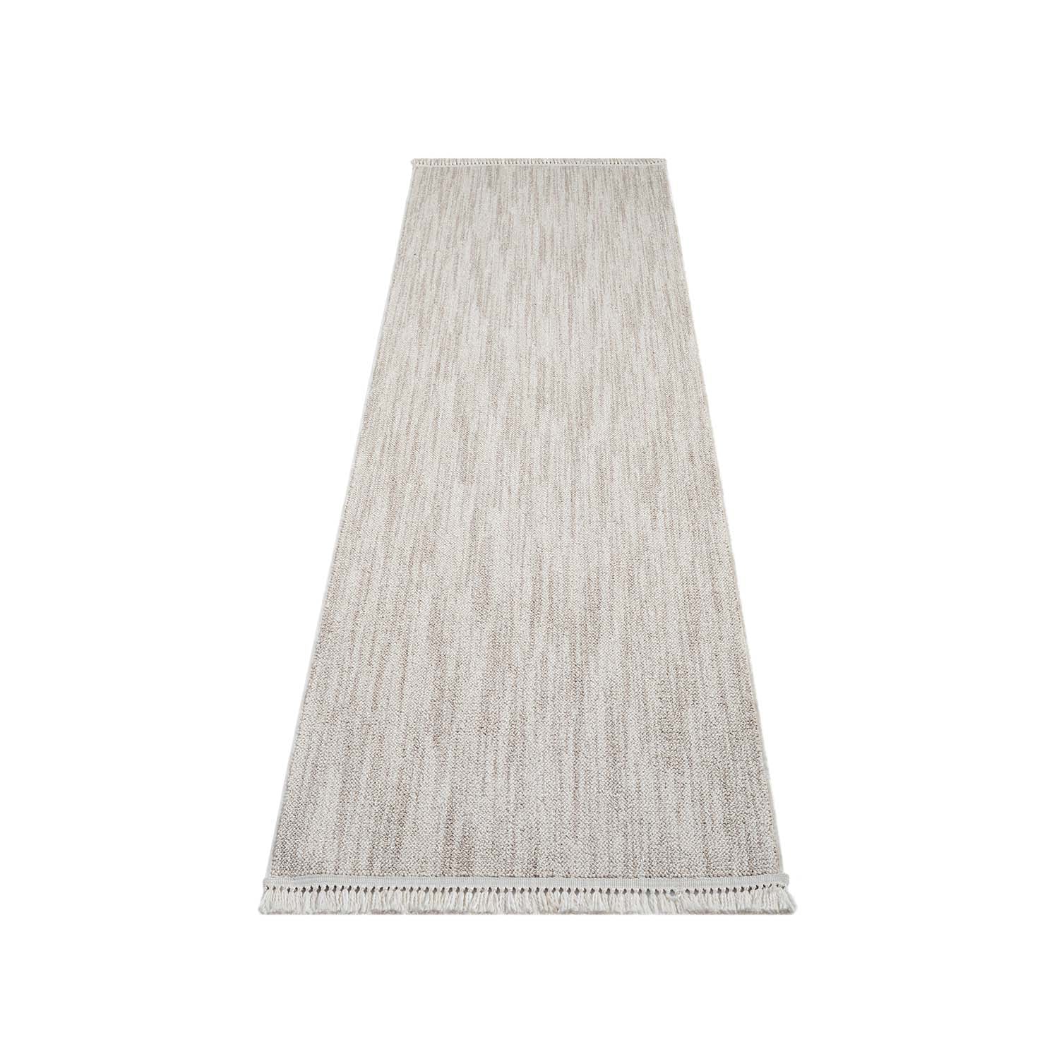 Tapis de couloir Nova laineux à franges - Taupe – STUDIO DECO