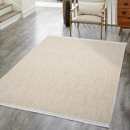 Tapis Nova laineux à franges - Jaune