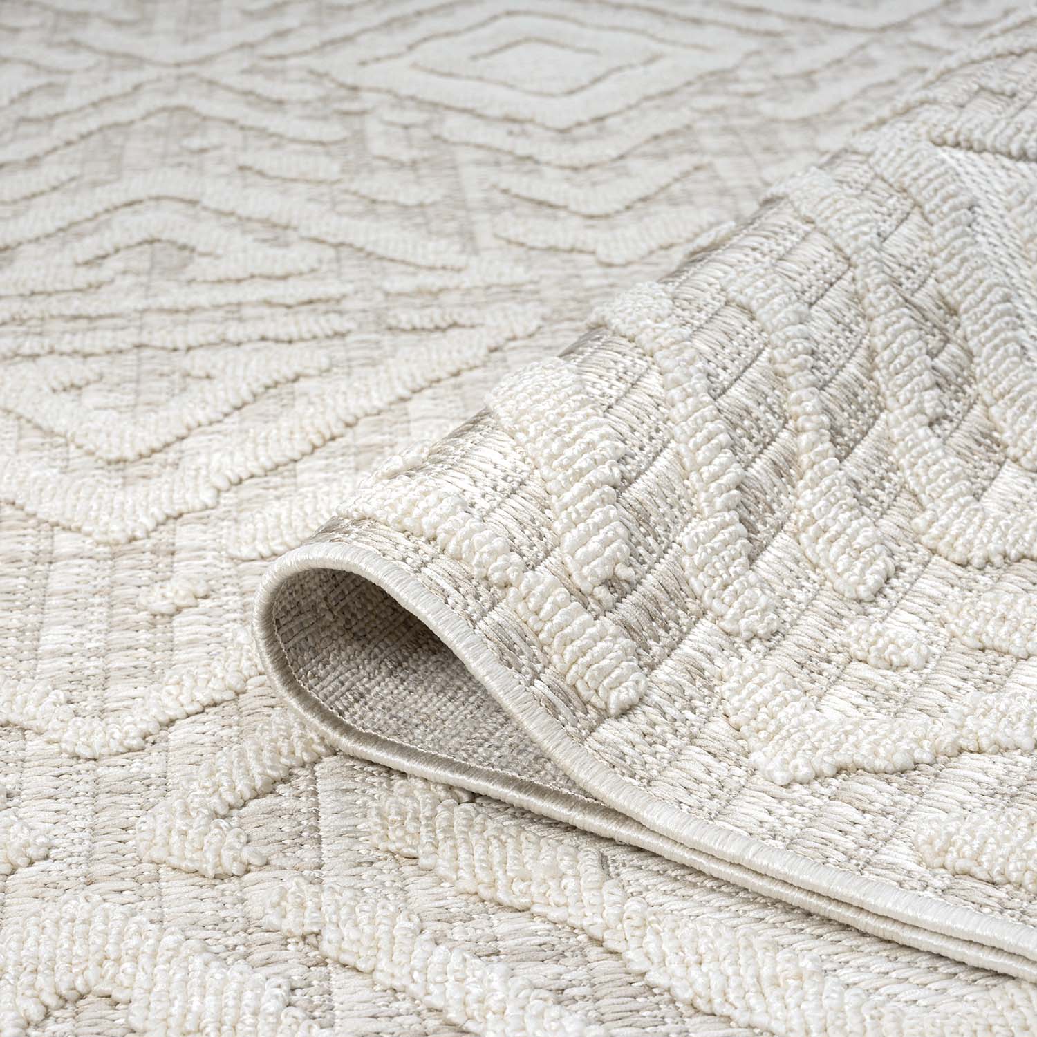 Tapis Kirah Relief à franges - Ecru – STUDIO DECO