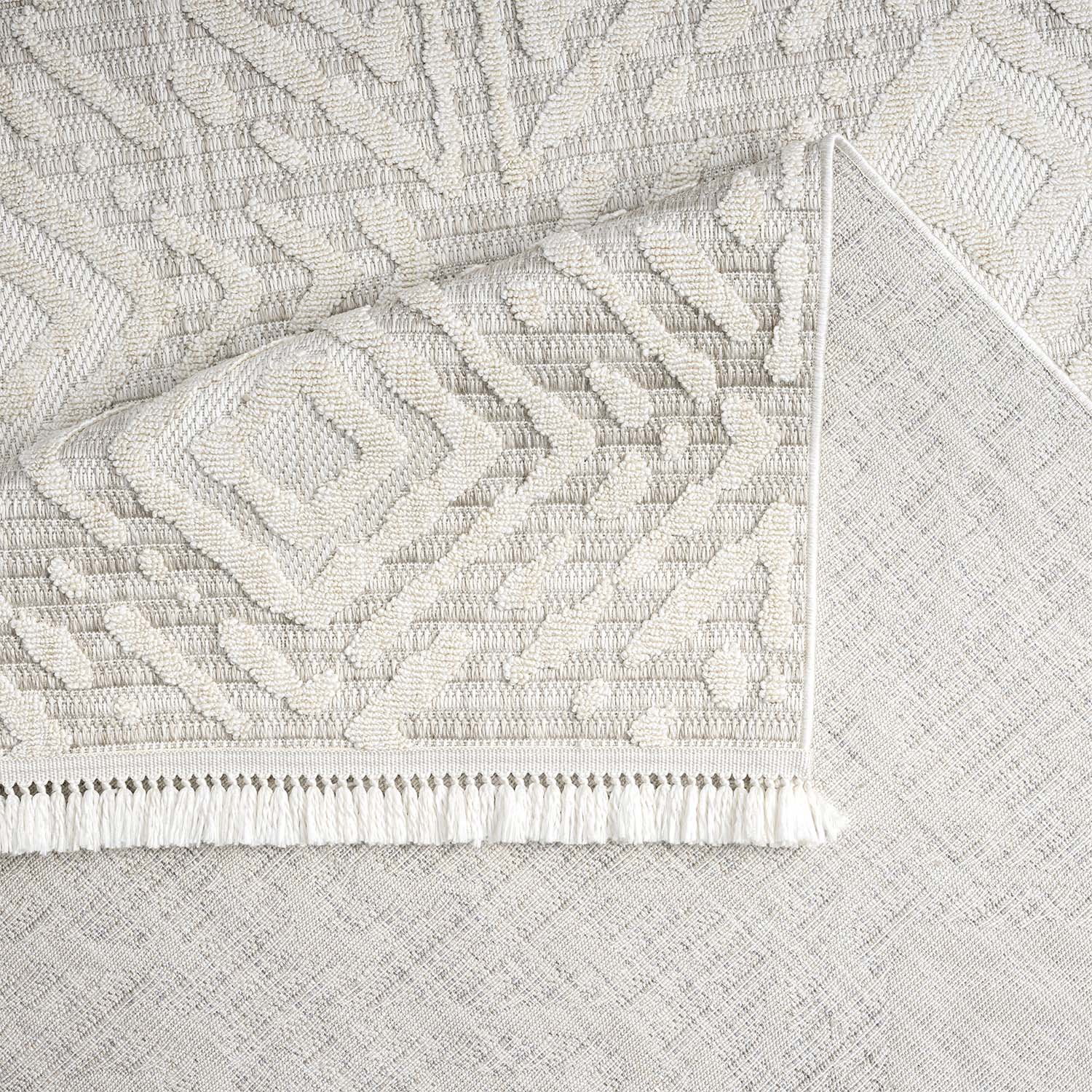 Tapis Kirah Relief à franges - Ecru – STUDIO DECO