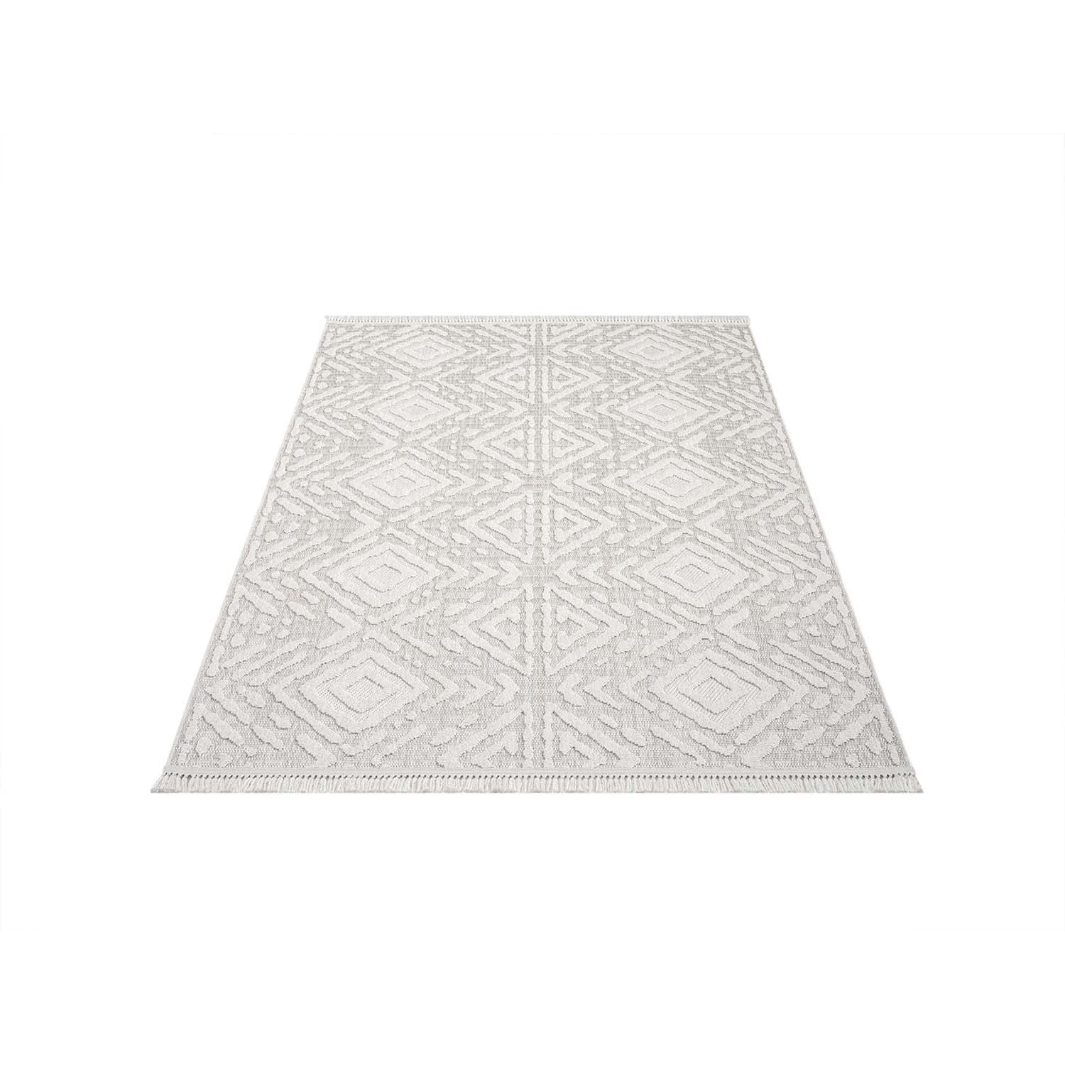 Tapis Kirah Relief à franges - Ecru – STUDIO DECO