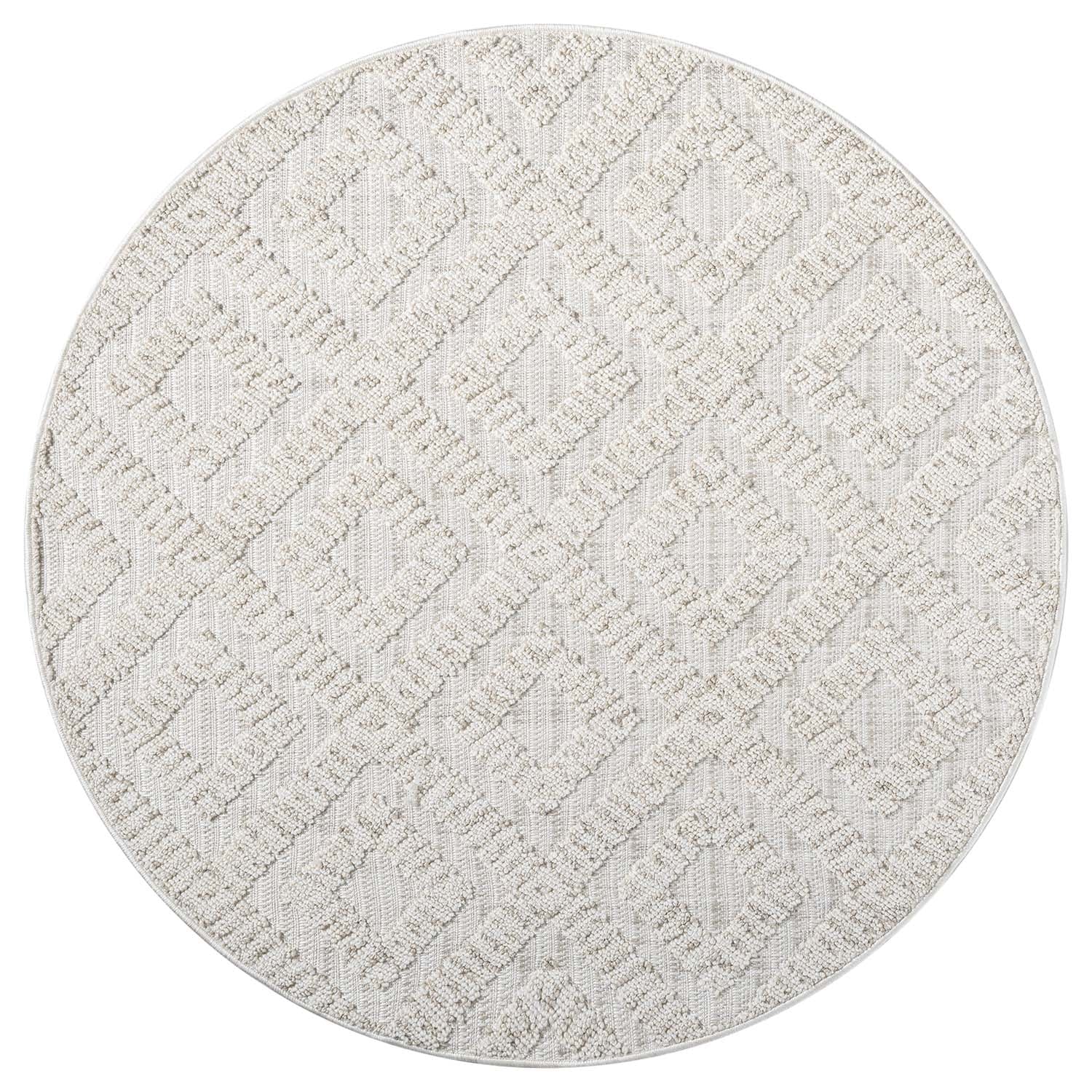 Tapis Rond Mira à Relief - Crème – STUDIO DECO
