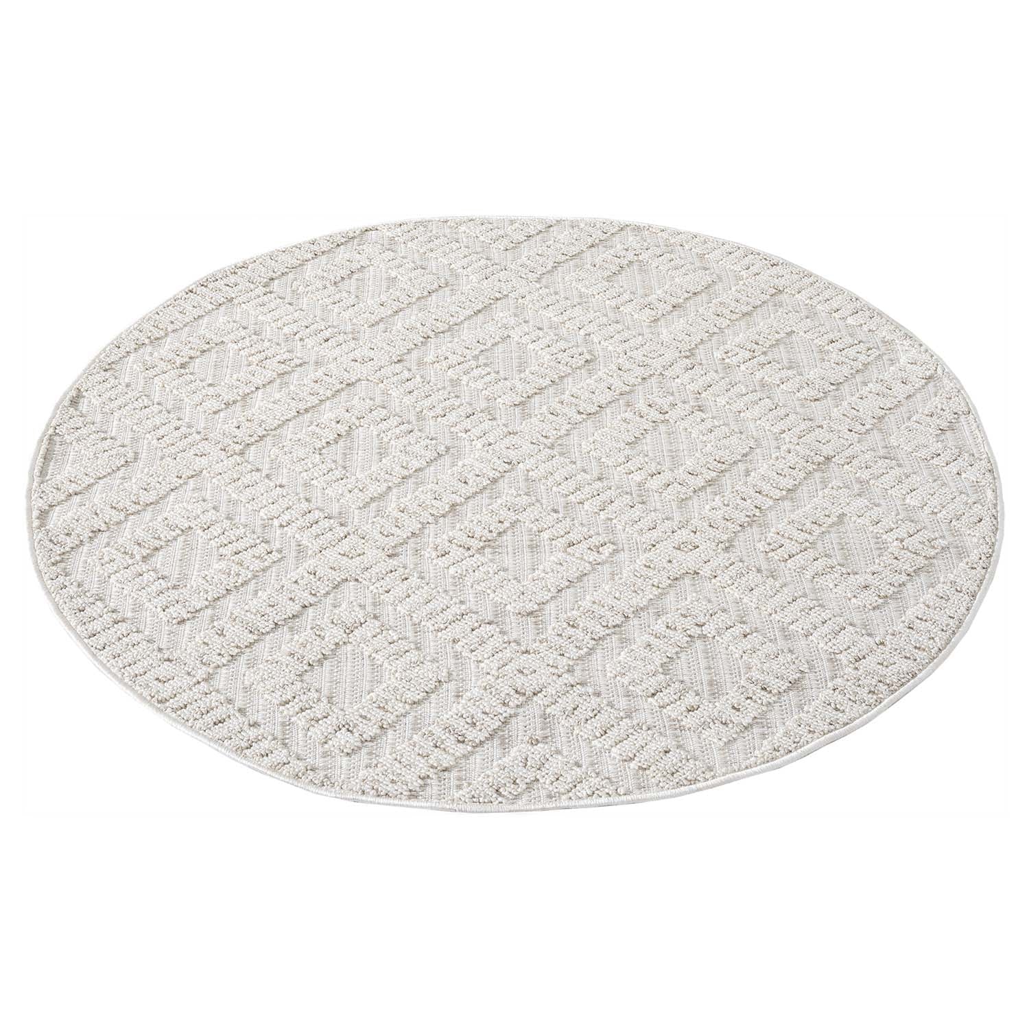Tapis Rond Mira à Relief - Crème – STUDIO DECO