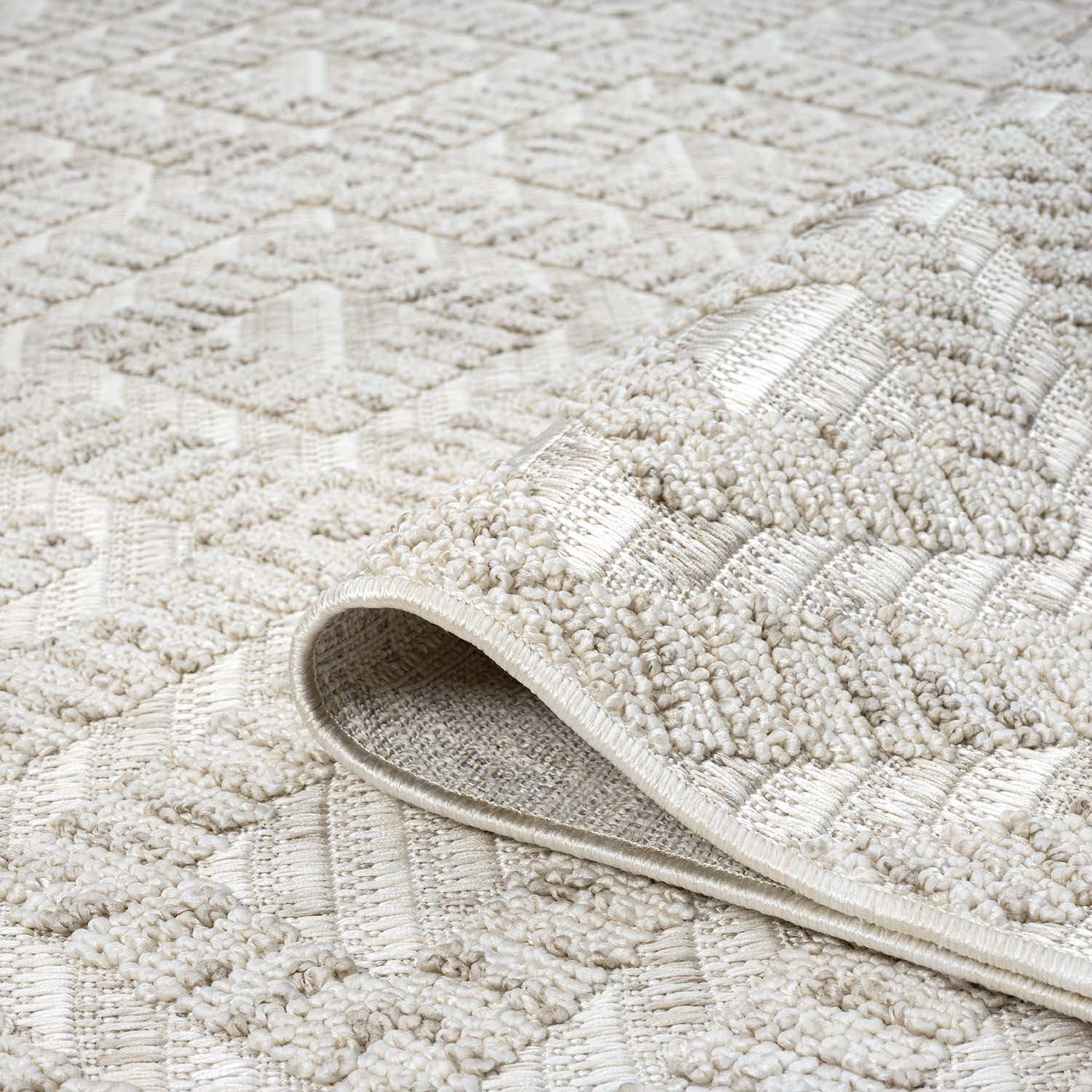 Tapis Mira Relief à franges - Crème – STUDIO DECO