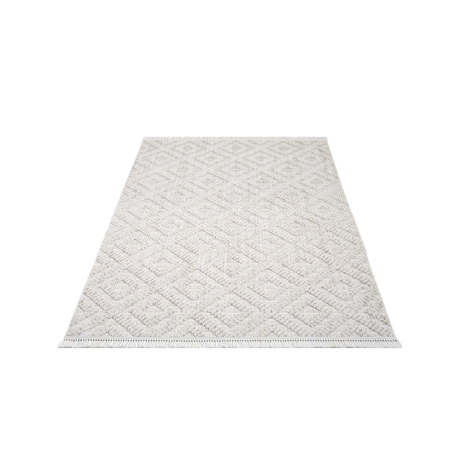 Tapis Mira Relief à franges - Crème – STUDIO DECO