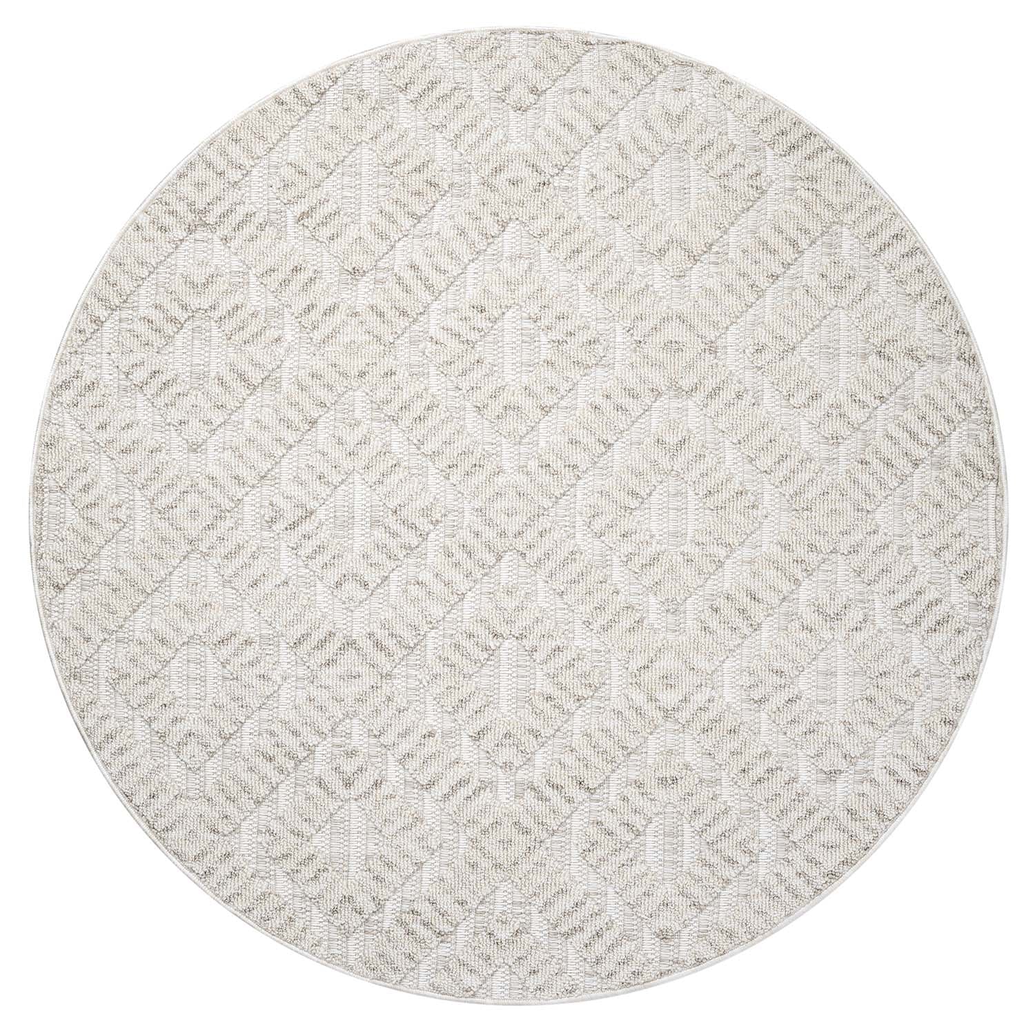 Tapis Rond Mira à Relief - Ecru – STUDIO DECO