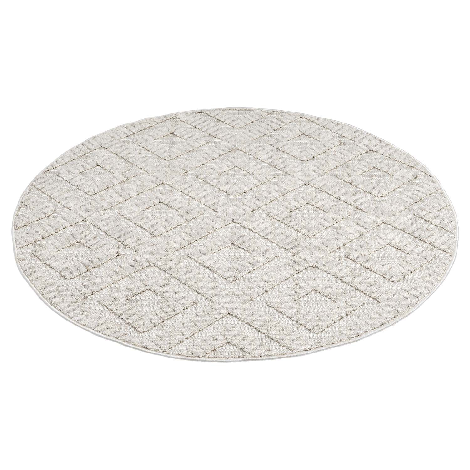 Tapis Rond Mira à Relief - Ecru – STUDIO DECO
