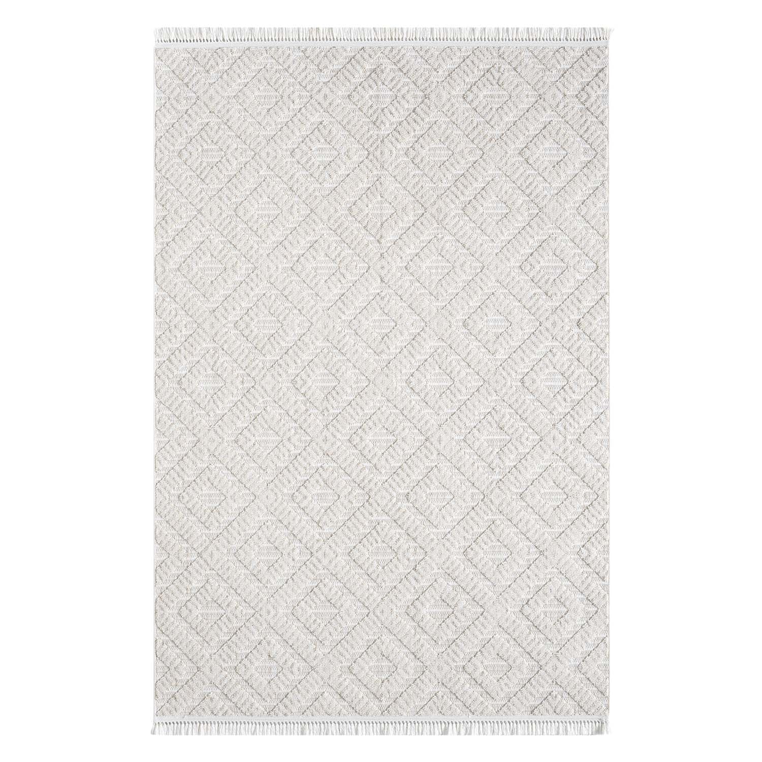 Tapis Mira Relief à franges - Ecru – STUDIO DECO