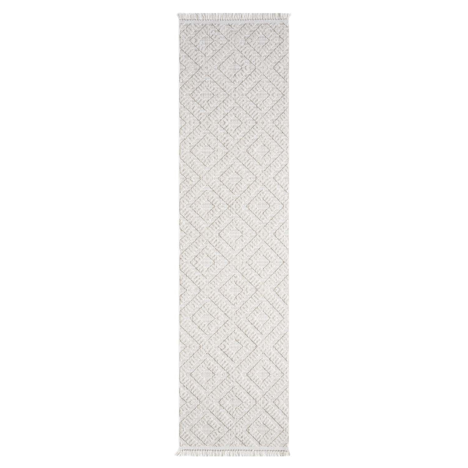 Tapis Mira Relief à franges - Ecru – STUDIO DECO