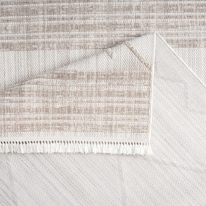 Tapis Ethnique relief à franges - Crème