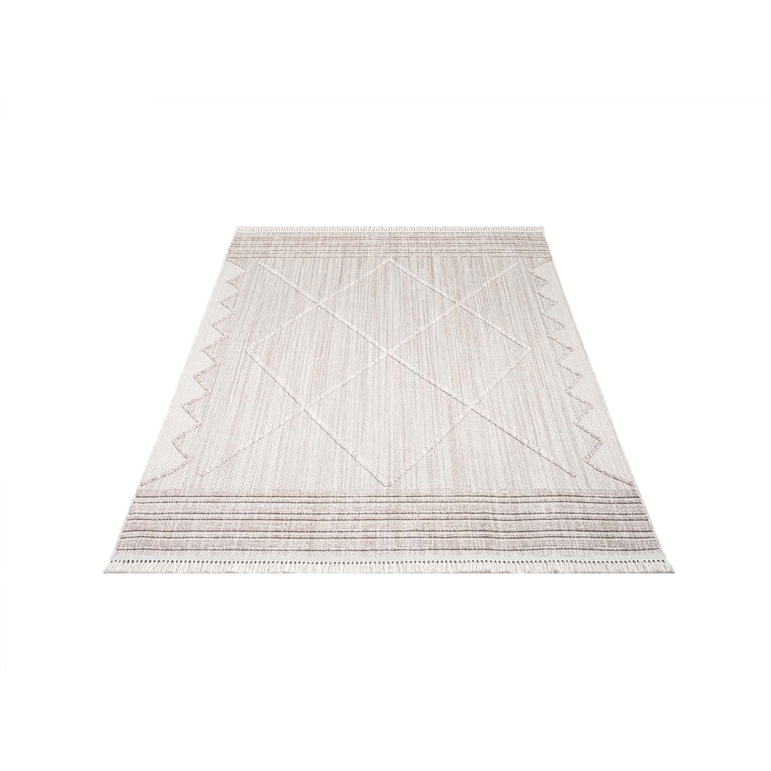 Tapis Ethnique relief à franges - Crème – STUDIO DECO