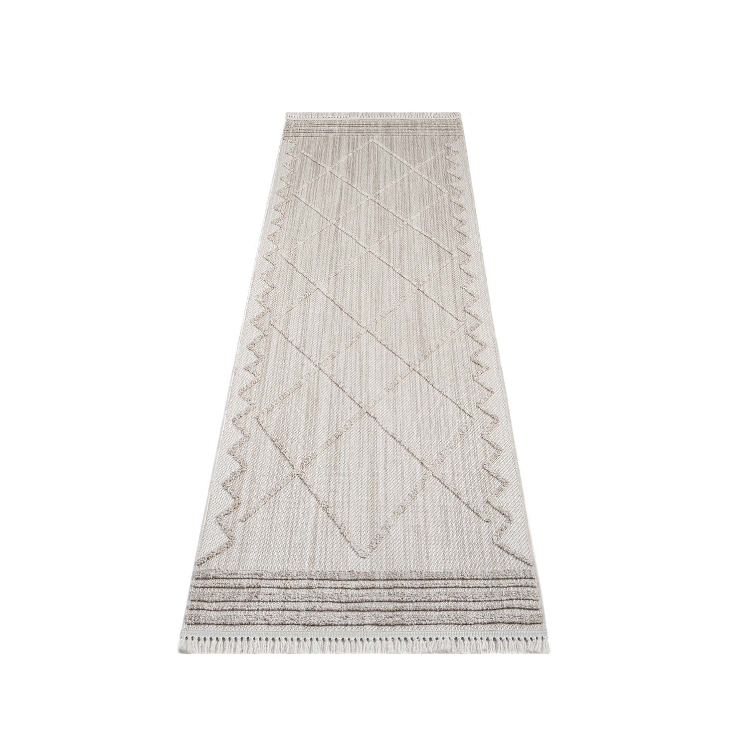 Tapis Ethnique relief à franges - Crème – STUDIO DECO