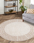 Tapis Rond à relief - Crème et Rose – STUDIO DECO