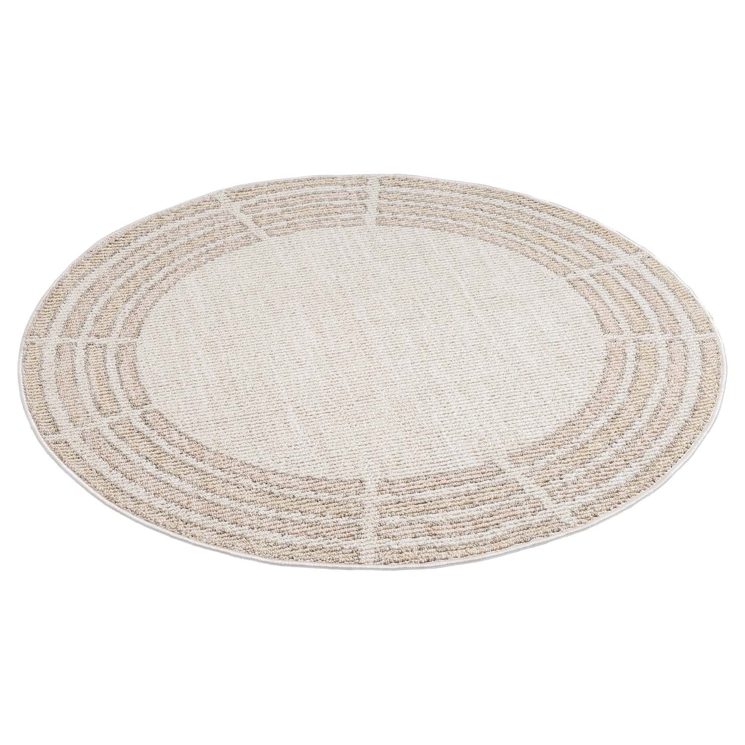 Tapis Rond à relief - Crème et Rose – STUDIO DECO