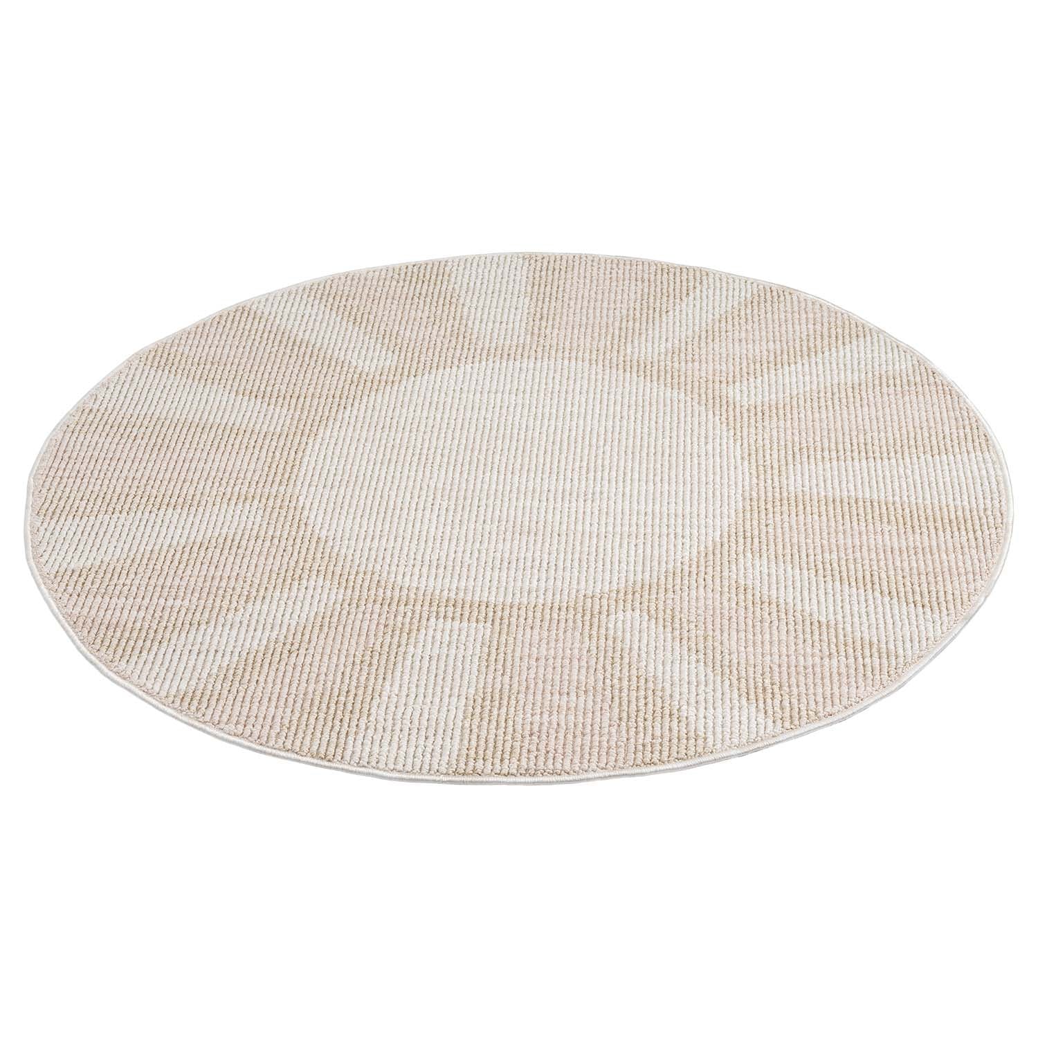 Tapis Sunny Rond laineux - Crème et Rose – STUDIO DECO