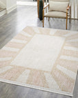Tapis Sunny laineux à franges - Crème et Rose – STUDIO DECO