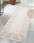 Tapis Sunny laineux à franges - Crème et Rose – STUDIO DECO