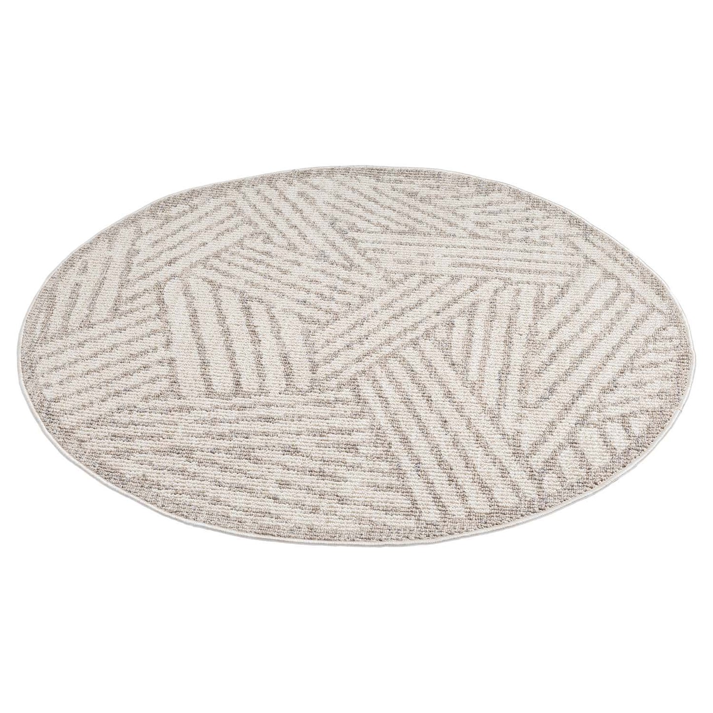 Tapis Tarza Rond à textures - Beige