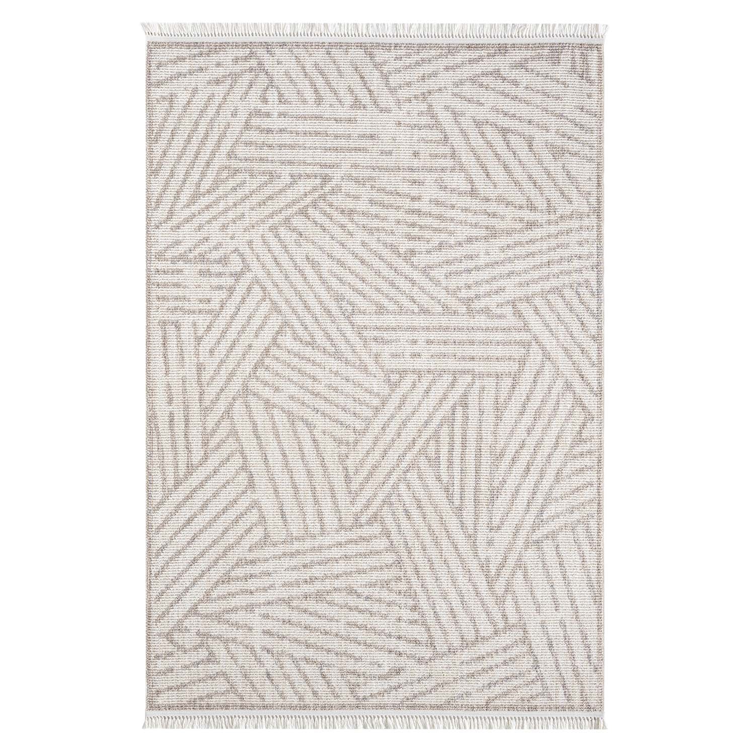 Tapis Tarza texture à franges - Beige – STUDIO DECO