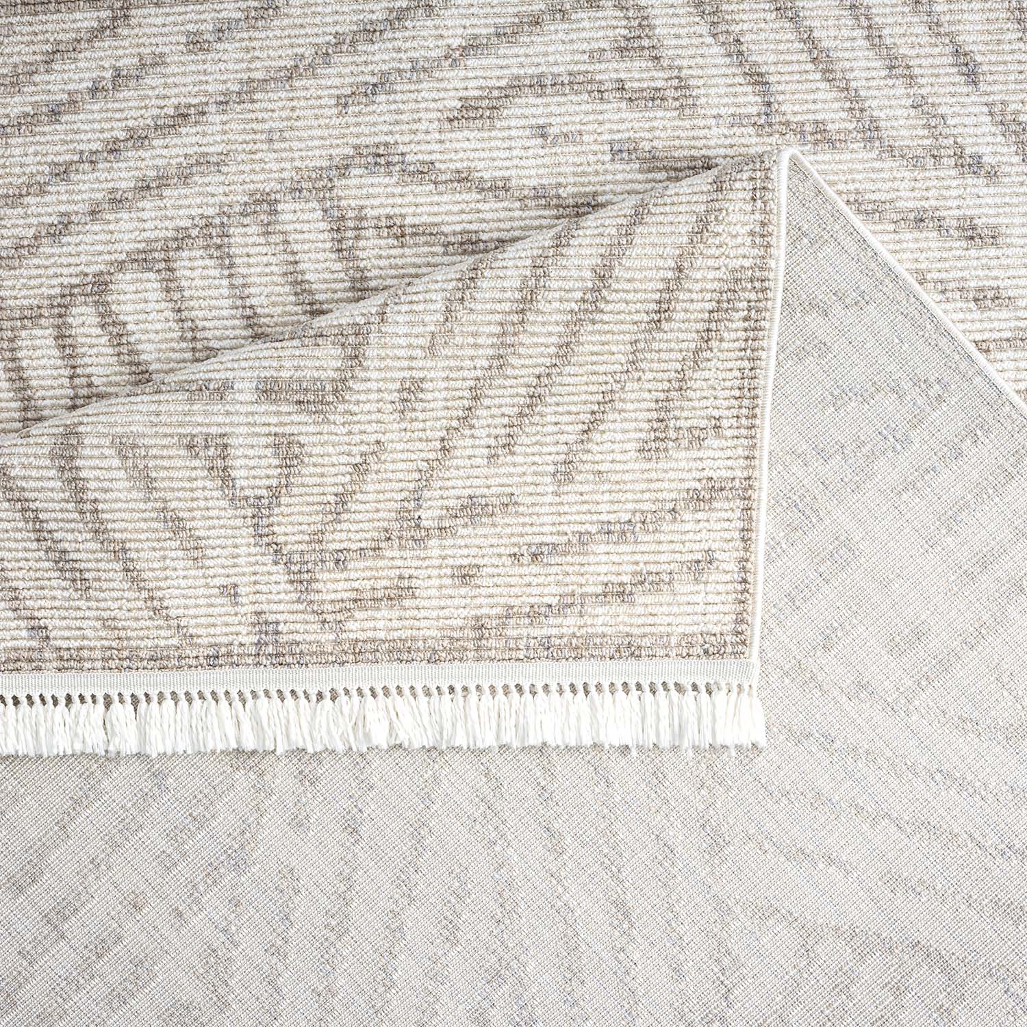 Tapis Tarza texture à franges - Beige – STUDIO DECO