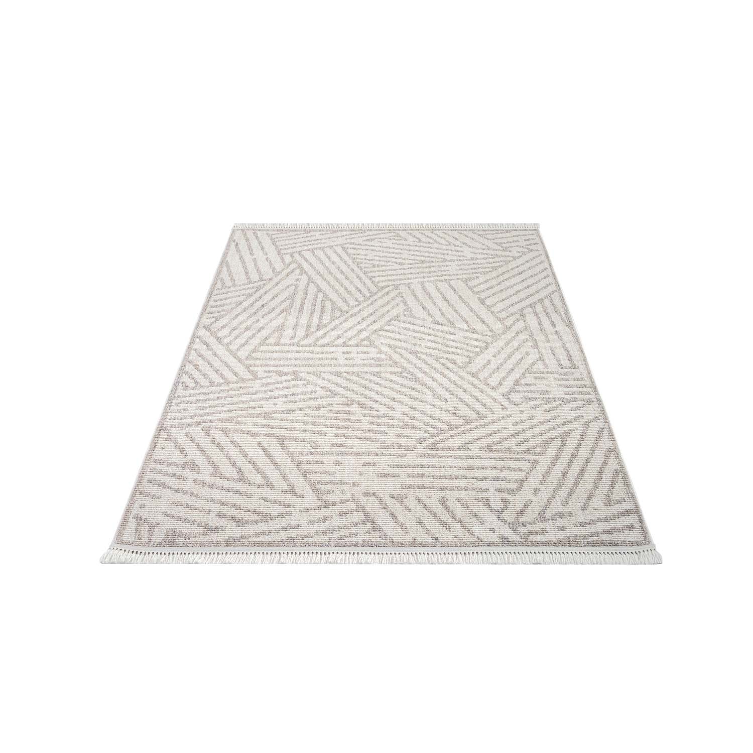 Tapis Tarza texture à franges - Beige – STUDIO DECO