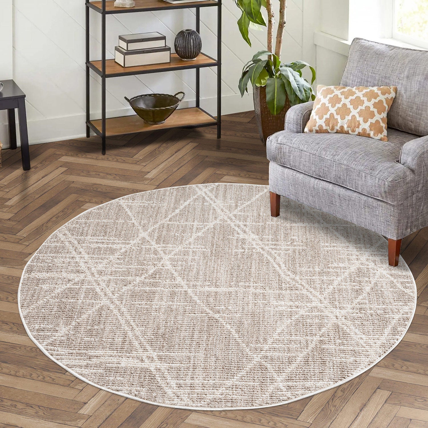 Tapis Rond Berbère à texture - Beige – STUDIO DECO