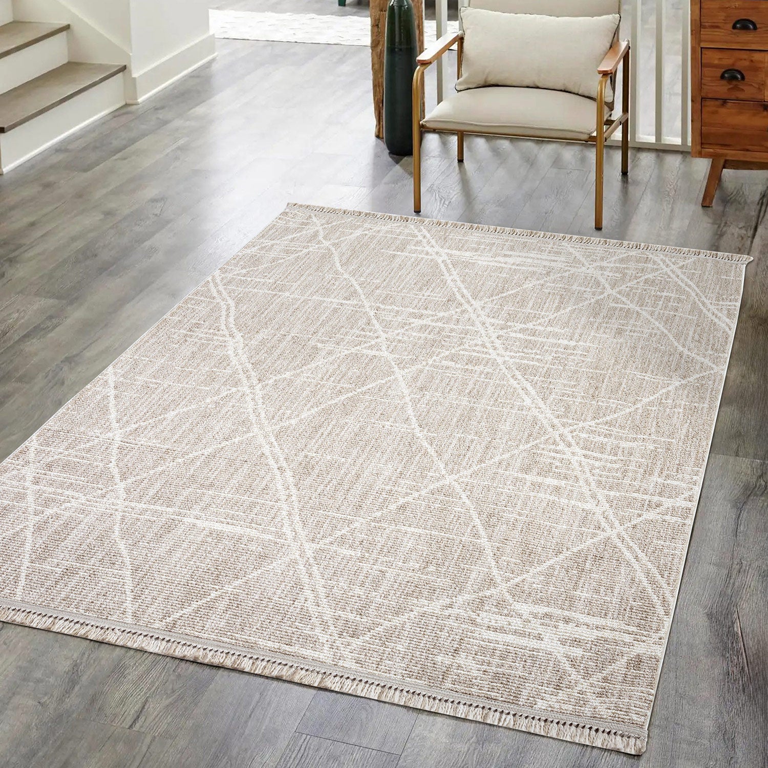Tapis Berbère texture à franges - Beige – STUDIO DECO