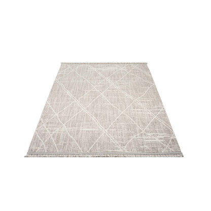 Tapis Berbère texture à franges - Beige