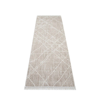 Tapis Berbère texture à franges - Beige