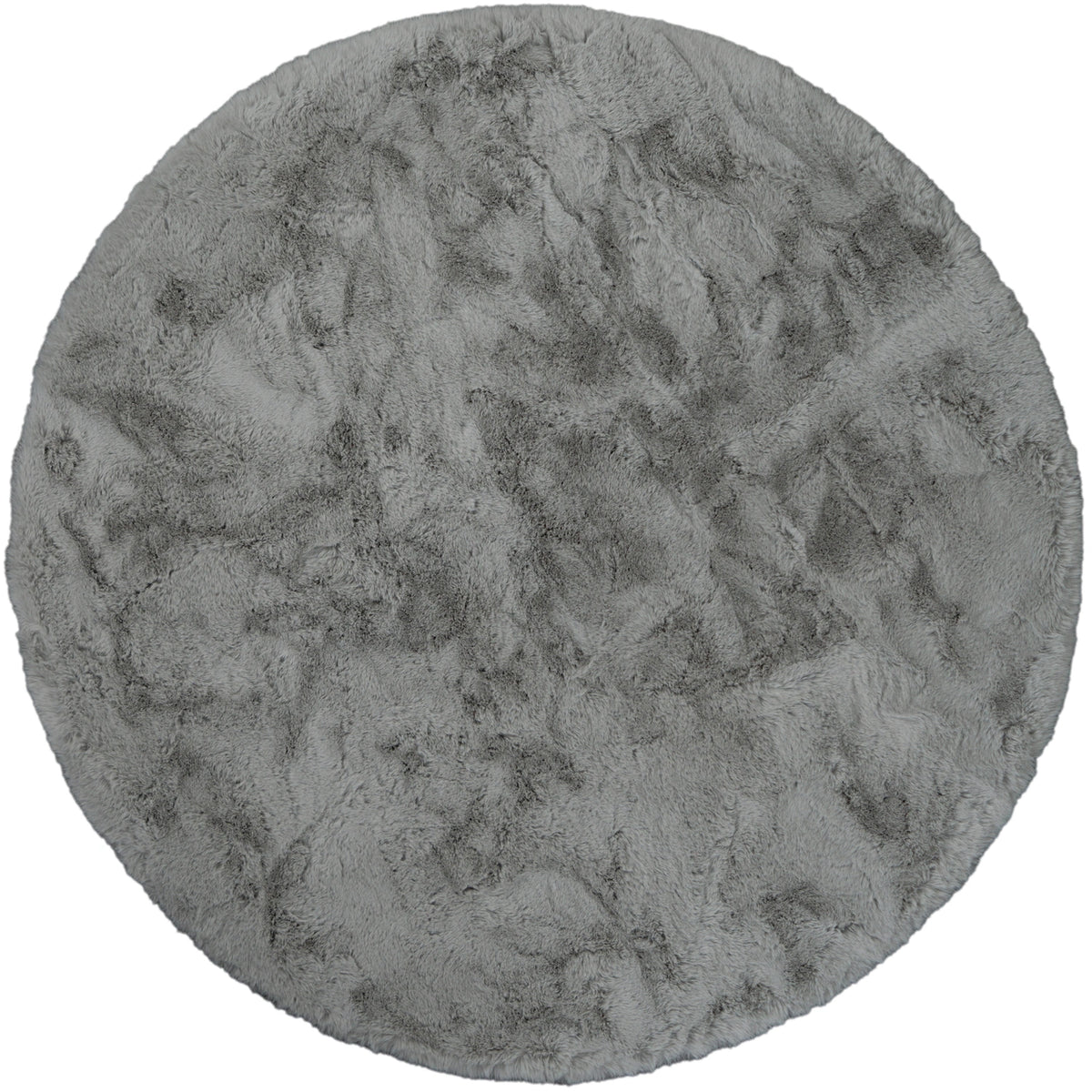 Tapis Rond à poils long ultra-doux Gris