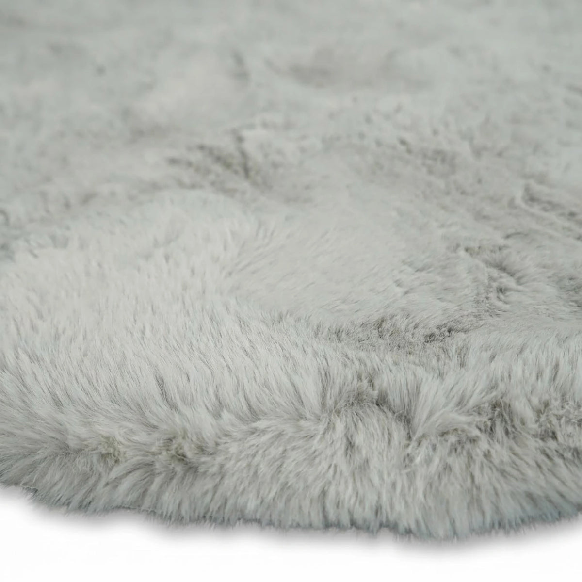 Tapis Rond à poils long ultra-doux Gris