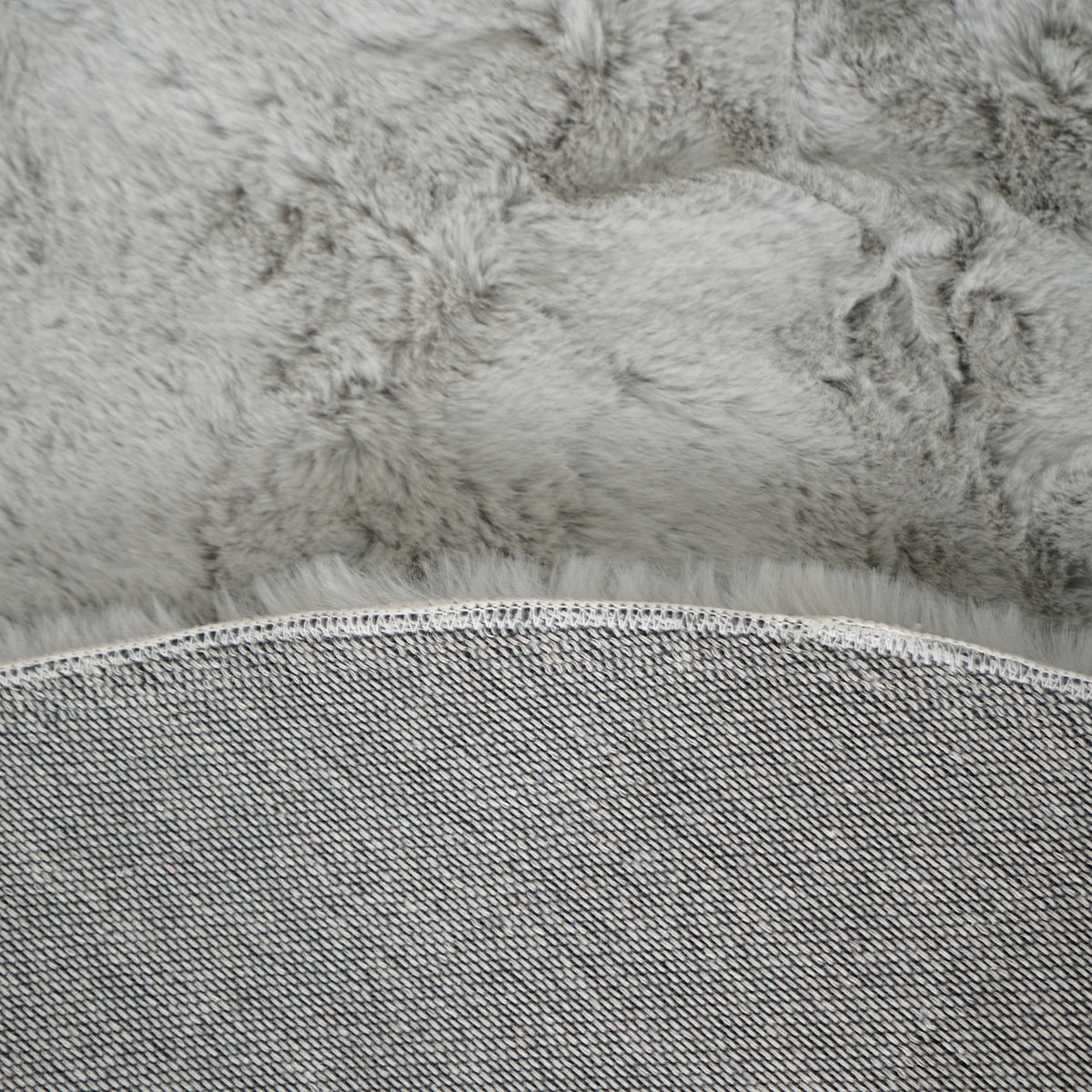 Tapis Rond à poils long ultra-doux Gris