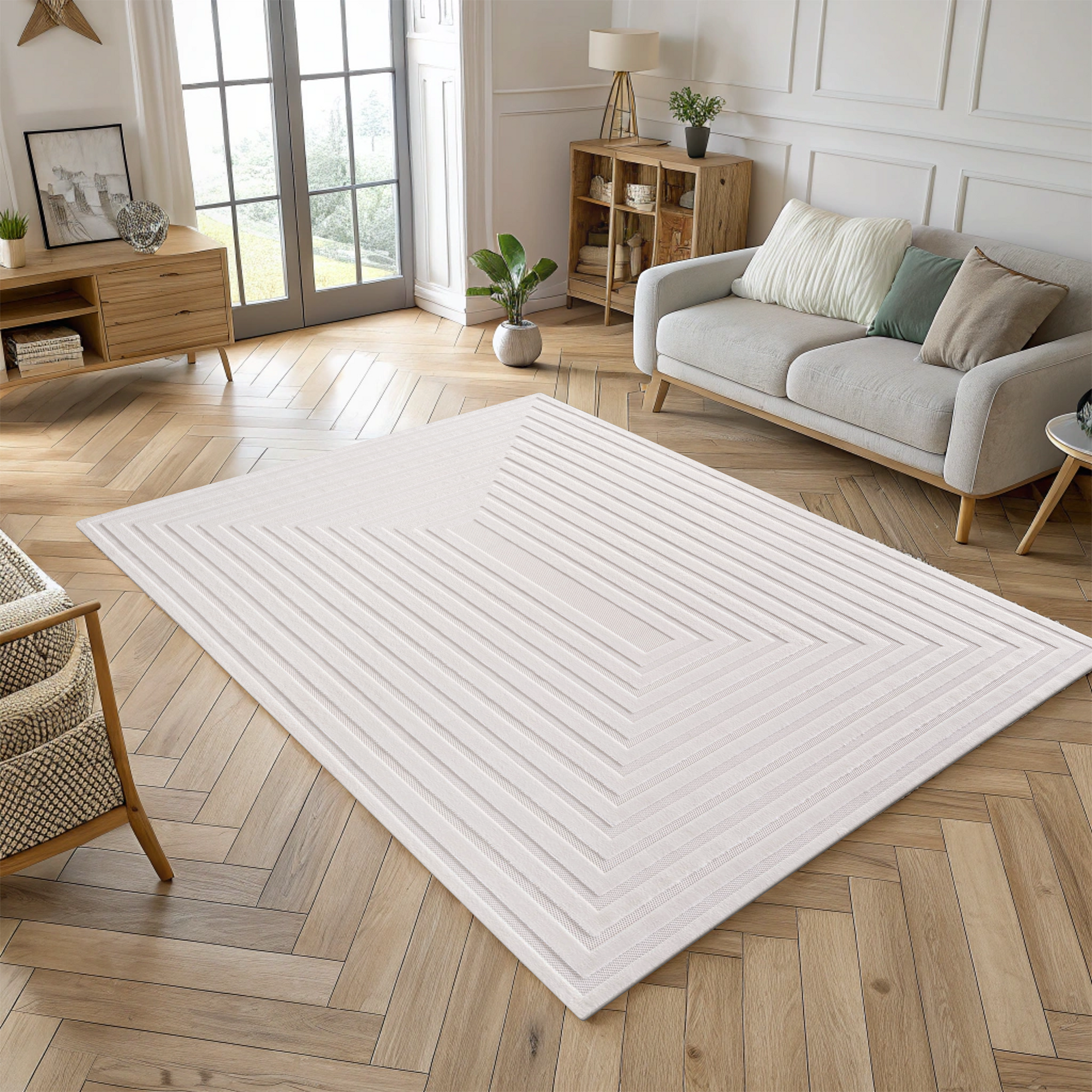 Tapis Scandinave à motifs en relief SKIEN – STUDIO DECO