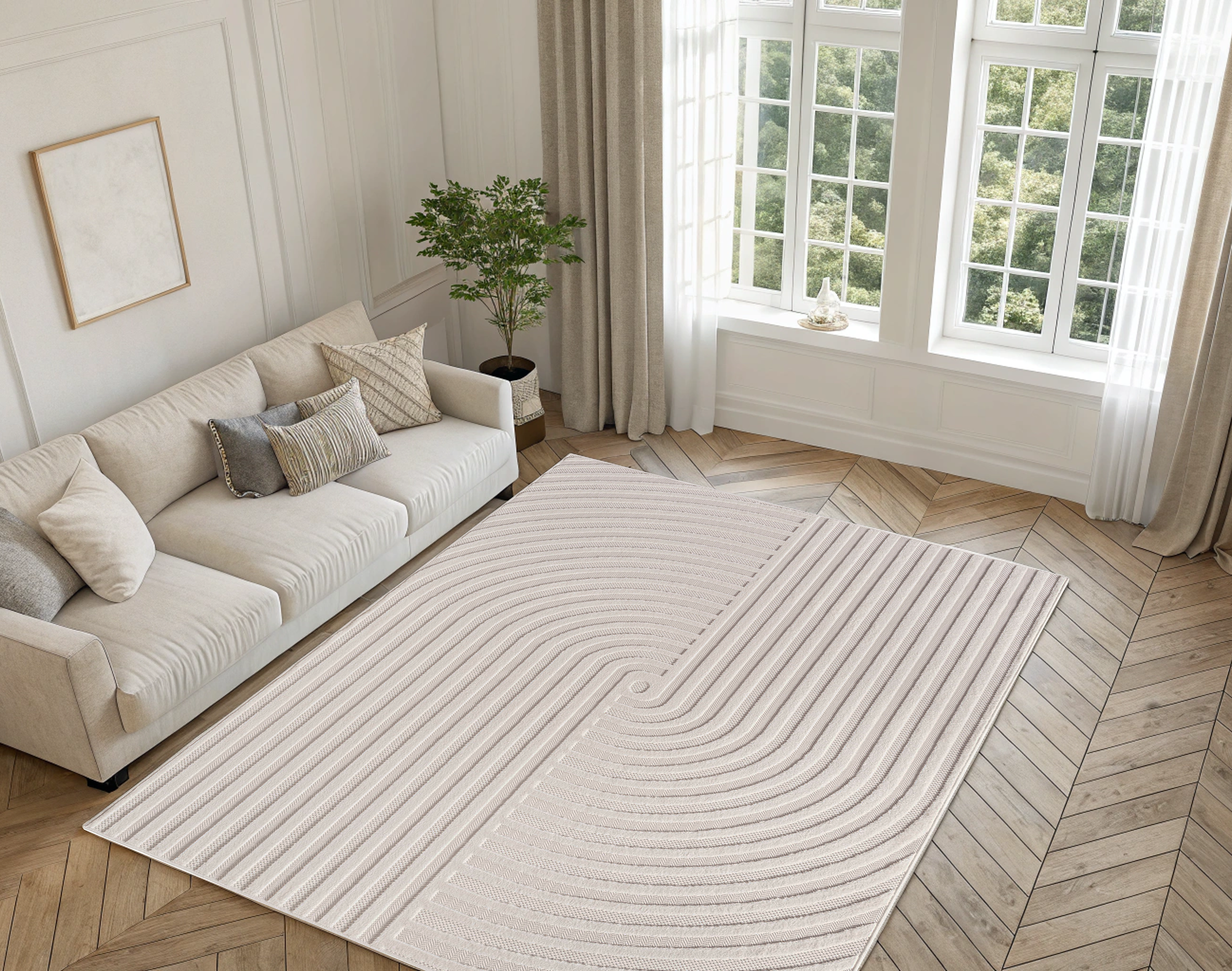 Tapis Scandinave à motifs en relief ZORA – STUDIO DECO