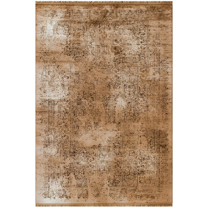 Tapis Vintage Oriental Aspect Viscose Cuivre