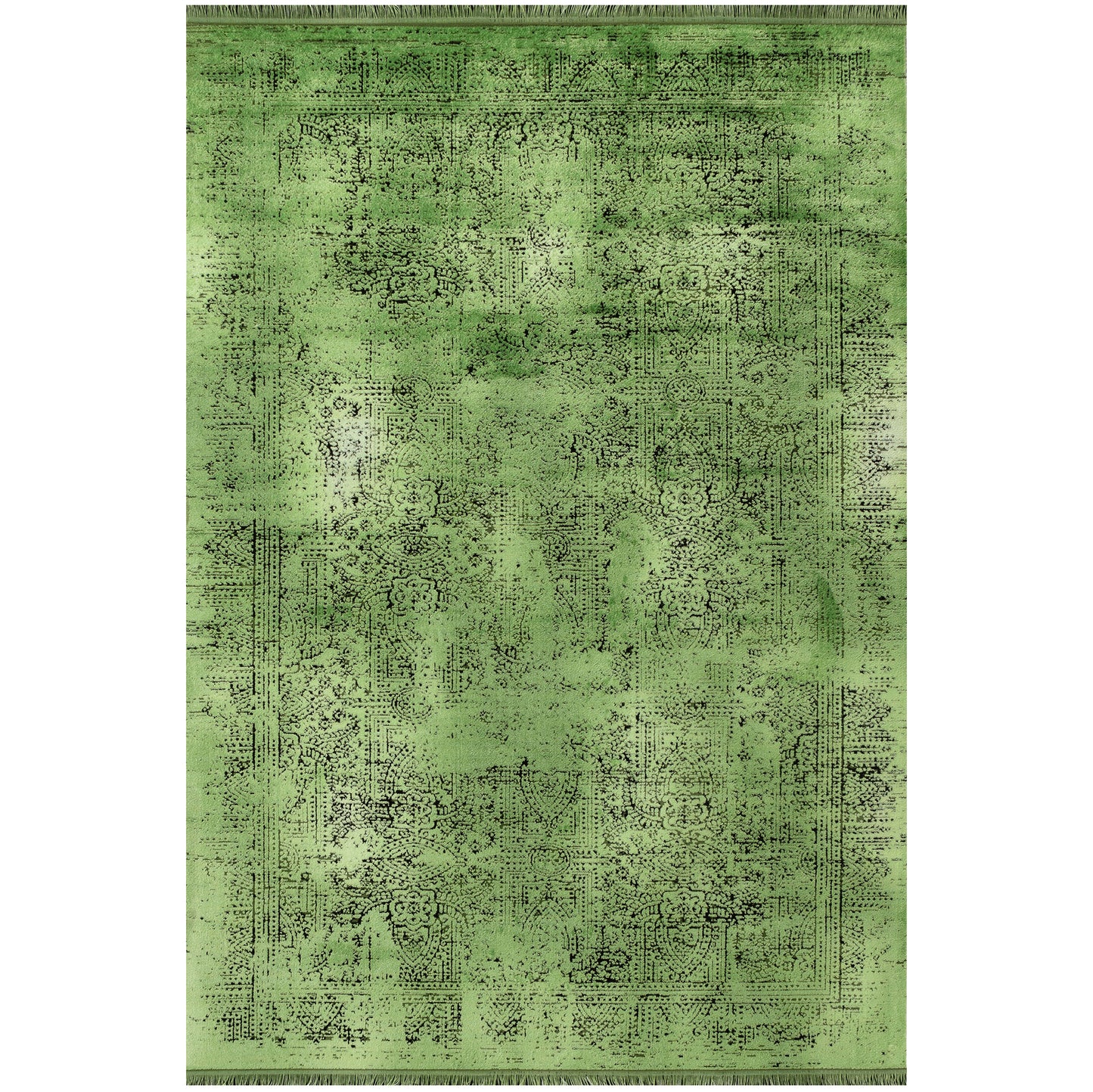 Tapis Vintage Oriental Aspect Viscose Vert