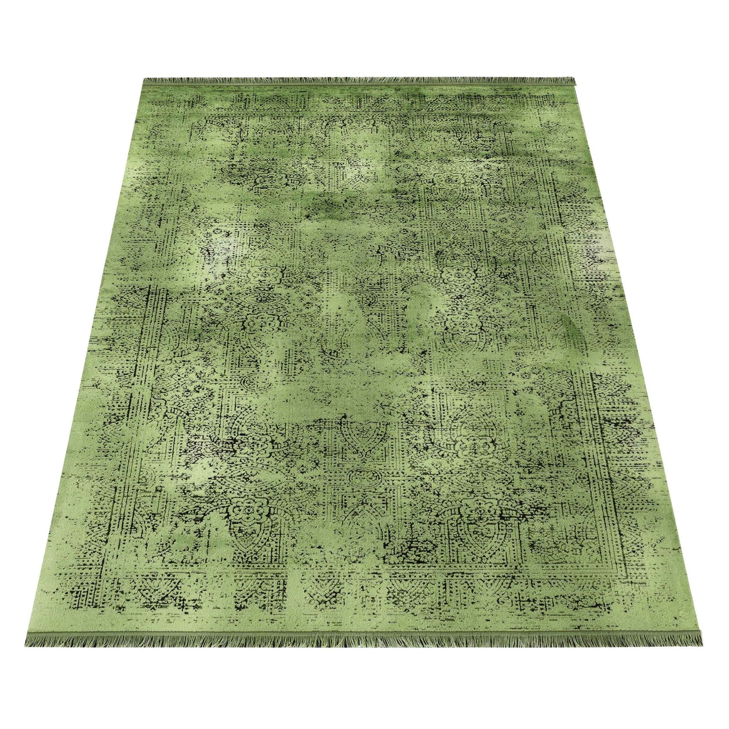 Tapis Vintage Oriental Aspect Viscose Vert