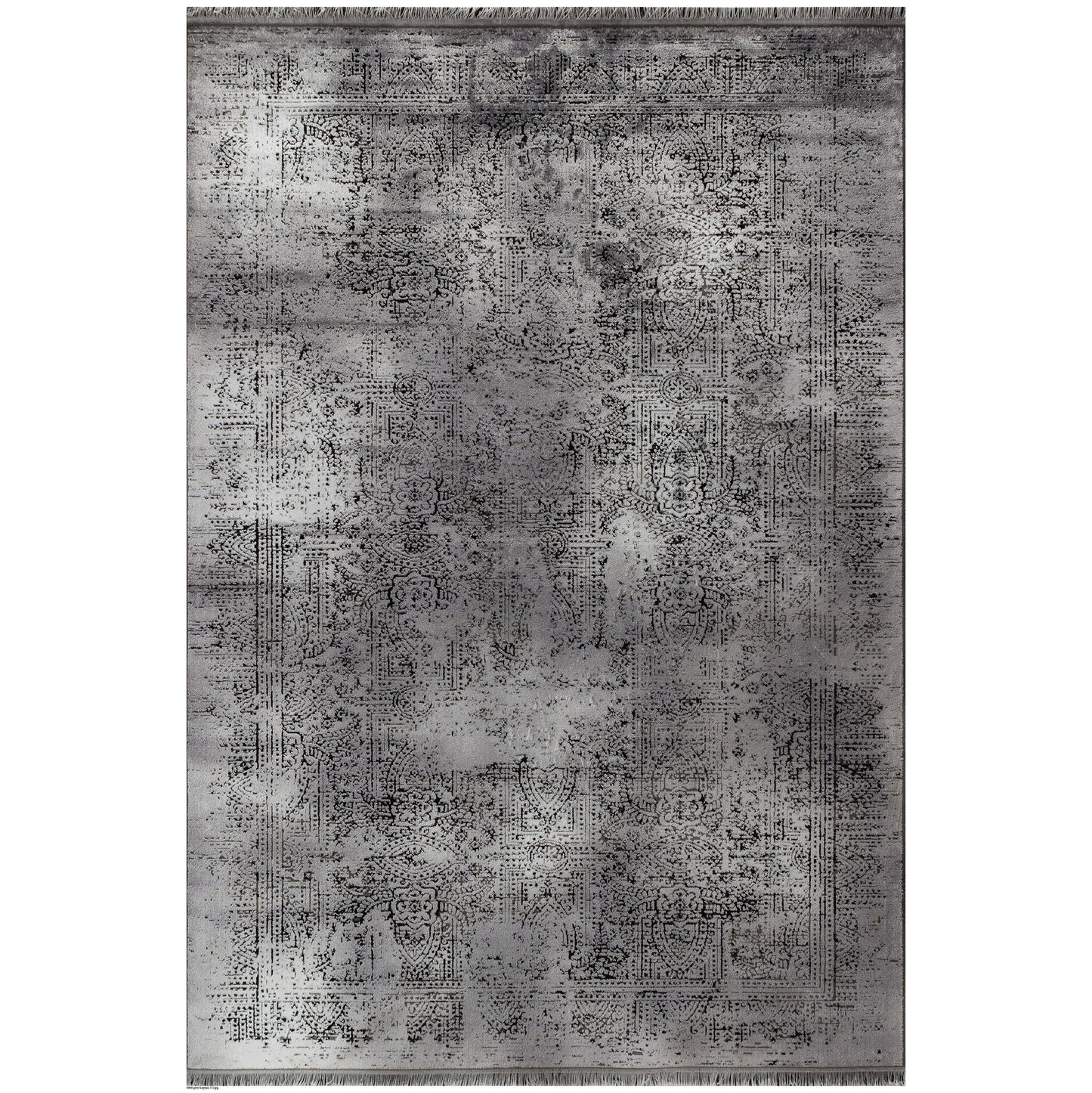 Tapis Vintage Oriental Aspect Viscose Gris