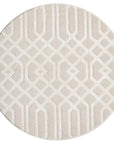 Tapis rond à motifs Géométrique Beige – STUDIO DECO