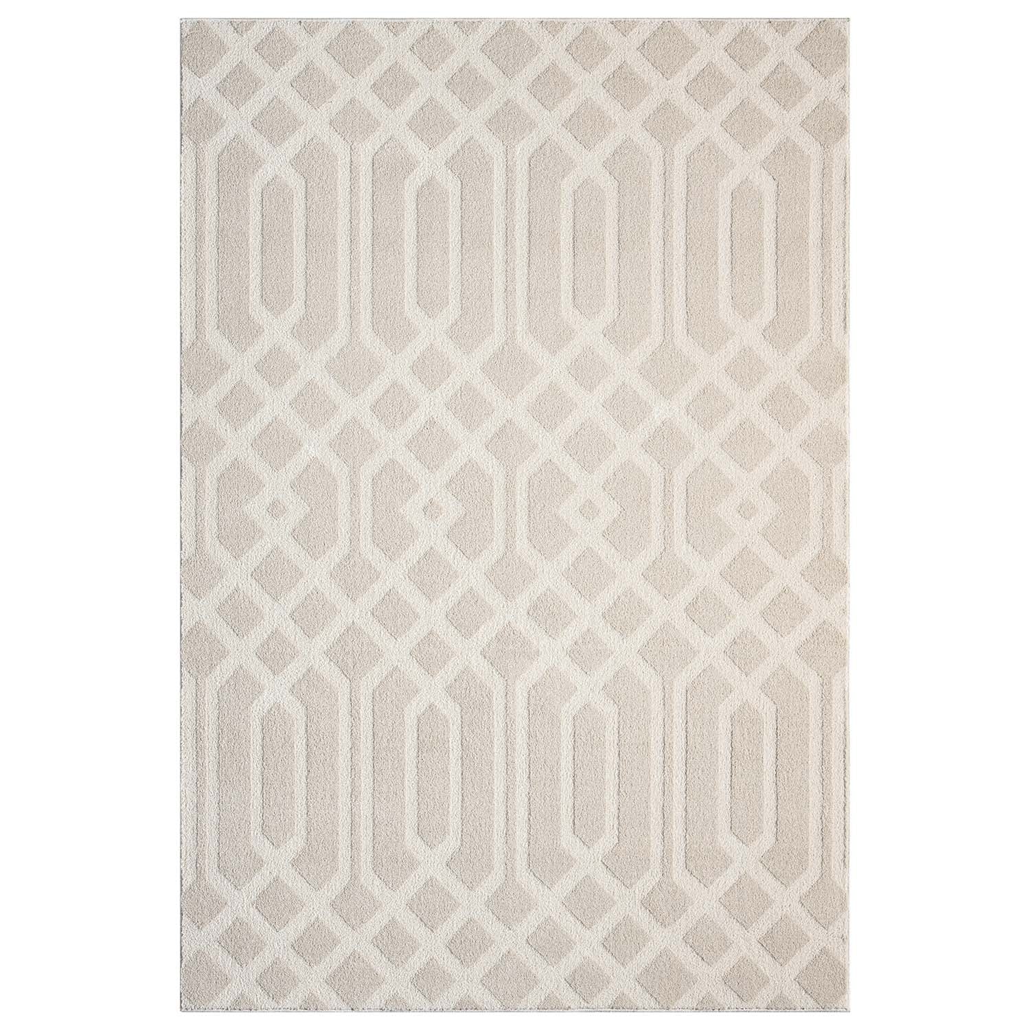 Tapis à motifs Géométrique Beige – STUDIO DECO