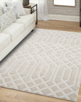 Tapis à motifs Géométrique Beige – STUDIO DECO